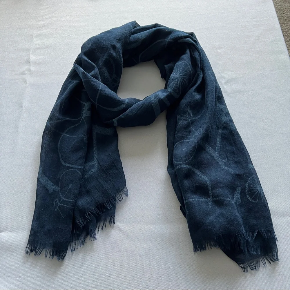 Blue Summer Scarf Shawl Lightweight Bicycle Design